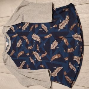 Lularoe blue feather randy shirt